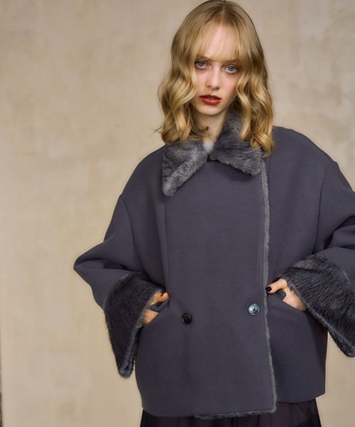 HARE(ハレ)の「ウーリーテックファーキリカエショートコート(HARE)(その他アウター・レディース・ブラック/グレー/グリーン・FREE)」の18枚目の写真