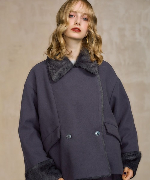 HARE(ハレ)の「ウーリーテックファーキリカエショートコート(HARE)(その他アウター・レディース・ブラック/グレー/グリーン・FREE)」の19枚目の写真