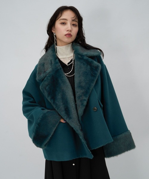 HARE(ハレ)の「ウーリーテックファーキリカエショートコート(HARE)(その他アウター・レディース・ブラック/グレー/グリーン・FREE)」の21枚目の写真