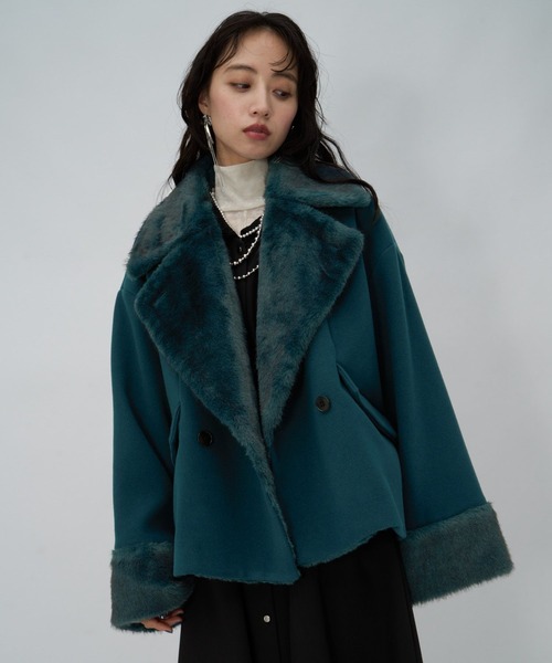HARE(ハレ)の「ウーリーテックファーキリカエショートコート(HARE)(その他アウター・レディース・ブラック/グレー/グリーン・FREE)」の22枚目の写真