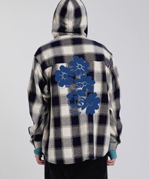 EFFECTEN（エフェクテン）の「ms6666-Heavy flannel check hooded shirts フードチェックシャツ(efsc-17)（シャツ/ブラウス）」