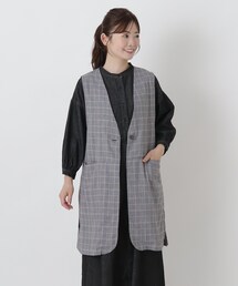 コットント Wガーゼポケット付きベスト