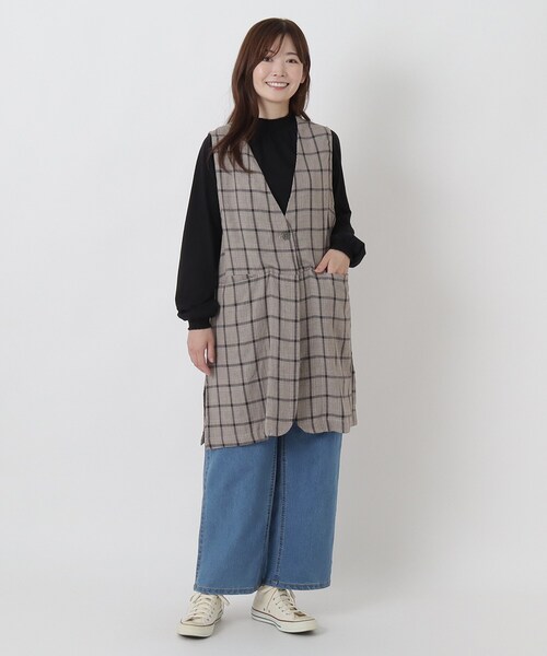 one'sterrace（ワンズテラス）の「コットント Wガーゼポケット付きベスト（ベスト・レディース・ダークブラウン系8/ブラック系8/グレー系4・02）」の17枚目の写真