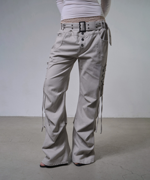 FANCY CLUB（ファンシークラブ）の「ベルト付きフレアシャーリングパンツ (BEIGE) F26ZD468（その他パンツ・レディース・その他・SMALL/MEDIUM）」の10枚目の写真