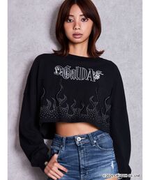GYDA×GALFY bijou fire pattern shortロンT