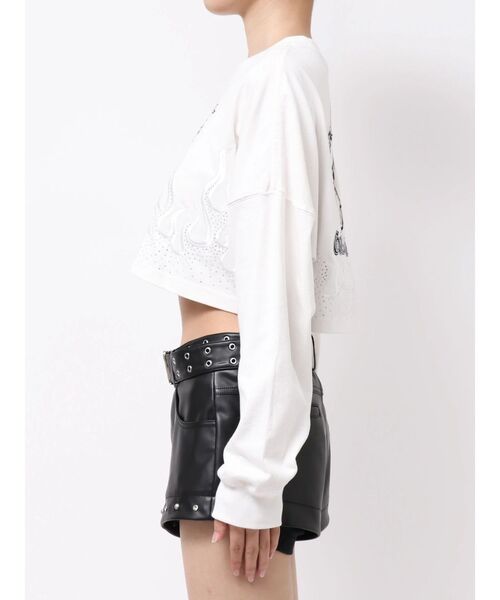 GYDA(ジェイダ)の「GYDA×GALFY bijou fire pattern shortロンT(Tシャツ/カットソー・レディース・ブラック/オフホワイト・FREE)」の17枚目の写真