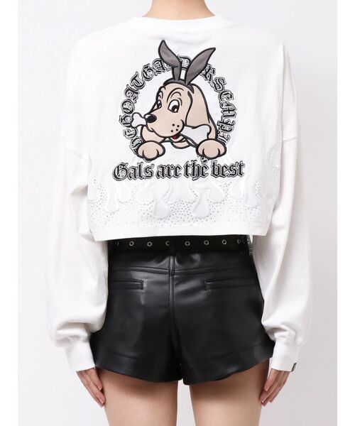 GYDA(ジェイダ)の「GYDA×GALFY bijou fire pattern shortロンT(Tシャツ/カットソー・レディース・ブラック/オフホワイト・FREE)」の16枚目の写真