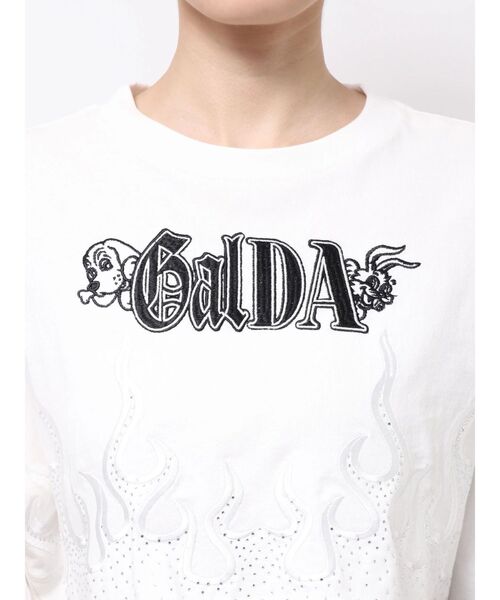 GYDA(ジェイダ)の「GYDA×GALFY bijou fire pattern shortロンT(Tシャツ/カットソー・レディース・ブラック/オフホワイト・FREE)」の15枚目の写真