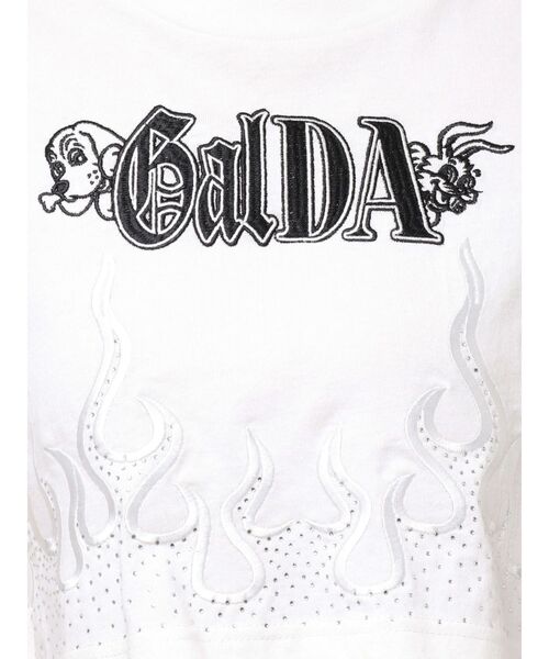 GYDA(ジェイダ)の「GYDA×GALFY bijou fire pattern shortロンT(Tシャツ/カットソー・レディース・ブラック/オフホワイト・FREE)」の10枚目の写真