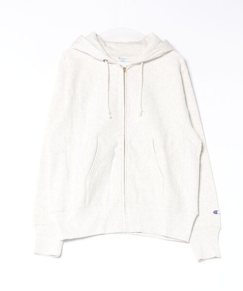 Champion(チャンピオン)の「【CHAMPION/チャンピオン】【コットン素材はアメリカ綿100%】REVERSE WEAVE リバースウィーブ 裏起毛ジップフーデッドスウェットシャツ フルジップパーカー フーディ C3-Y134 サステナブルコットン エクスパンションガゼット タフ ネームタグ ユニセックス(パーカー・メンズ・オフホワイト/ダークネイビー/ブラック/グレー・LARGE/X-LARGE/XX-LARGE/MEDIUM)」の2枚目の写真
