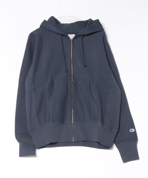 Champion(チャンピオン)の「【CHAMPION/チャンピオン】【コットン素材はアメリカ綿100%】REVERSE WEAVE リバースウィーブ 裏起毛ジップフーデッドスウェットシャツ フルジップパーカー フーディ C3-Y134 サステナブルコットン エクスパンションガゼット タフ ネームタグ ユニセックス(パーカー・メンズ・オフホワイト/ダークネイビー/ブラック/グレー・LARGE/X-LARGE/XX-LARGE/MEDIUM)」の4枚目の写真