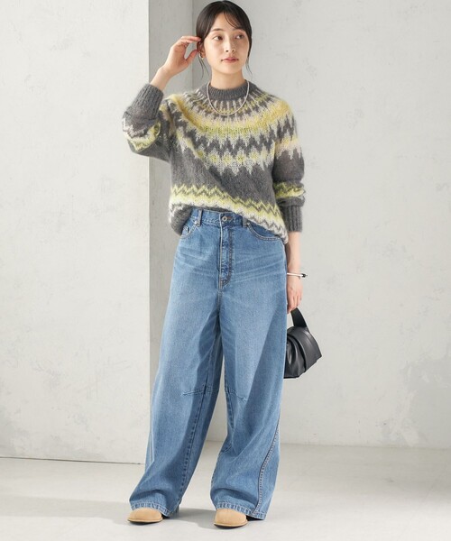 BATONER(バトナー)の「【SHIPS別注】BATONER: ノルディック モヘヤ プルオーバー(ニット/セーター・レディース・オフホワイト/ダークグレー・ONE SIZE)」の13枚目の写真