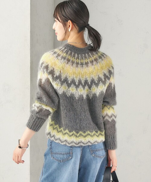 BATONER(バトナー)の「【SHIPS別注】BATONER: ノルディック モヘヤ プルオーバー(ニット/セーター・レディース・オフホワイト/ダークグレー・ONE SIZE)」の17枚目の写真