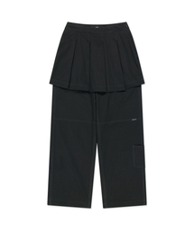 WM PLEATS SKIRT LAYERED PANTS black