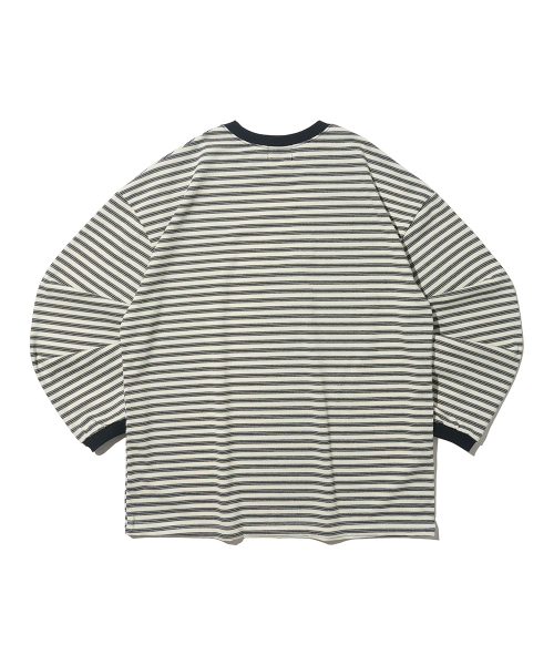 TAILOR STUDIO（テーラースタジオ）の「クラシックストライプ長袖Tシャツ（アイボリー）（Tシャツ/カットソー・レディース・その他・FREE）」の2枚目の写真