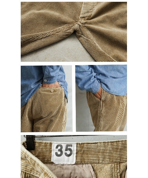 WAIPER.inc(ワイパーインク)の「WAIPER.inc フランス軍 1950~60年代 M-52 ツータック コーデュロイ トラウザー ストレートシルエット ケミカルウォッシュ【WP129VW(スラックス・メンズ・ブラウン/ネイビー/ベージュ/ブラック・35/34)」の22枚目の写真