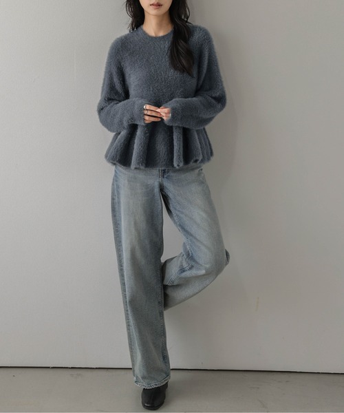 La-gemme(ラジェム)の「フェザーニット ペプラムトップス/メリハリシルエット(その他トップス・レディース・ブラウン/ブラック/グレイッシュベージュ/ダークグレー・フリー)」の9枚目の写真