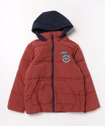 WASK（ワスク）の「【撥水加工】ワッペンデザイン中綿フードジャケット(110~160cm)（ダウンジャケット/コート）」
