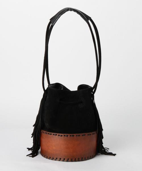 Casselini(キャセリーニ)の「CASSELINIレザーフリンジトート/CASSELINI LT FRG TOTE◆(トートバッグ・レディース・ブラック/ベージュ・FREE)」の4枚目の写真