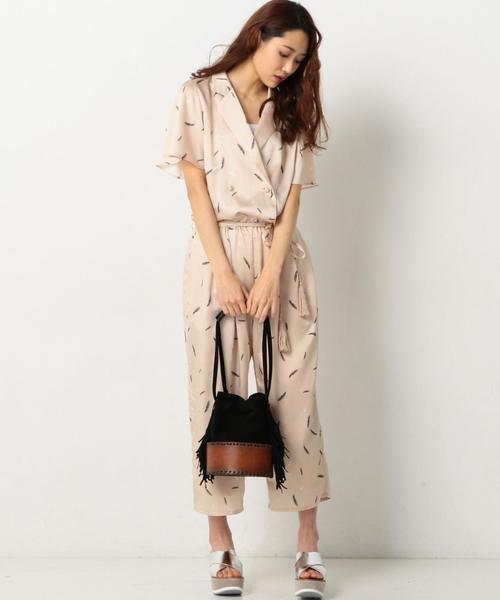 Casselini(キャセリーニ)の「CASSELINIレザーフリンジトート/CASSELINI LT FRG TOTE◆(トートバッグ・レディース・ブラック/ベージュ・FREE)」の10枚目の写真