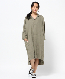 LBC | リネンレーヨンスキッパーワンピース                  (ワンピース)