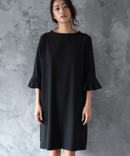 amorous insense（アモラスインセンス）の「袖フリルデザインワンピース（ワンピース・レディース・ブラック/グリーン・MEDIUM）」の5枚目の写真