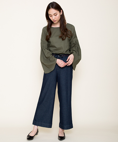 Moname（モナーム）の「イージー ワイド デニムパンツ - EASY PANTS（デニムパンツ・レディース・インディゴブルー・S/M）」の7枚目の写真