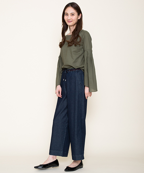 Moname（モナーム）の「イージー ワイド デニムパンツ - EASY PANTS（デニムパンツ・レディース・インディゴブルー・S/M）」の8枚目の写真