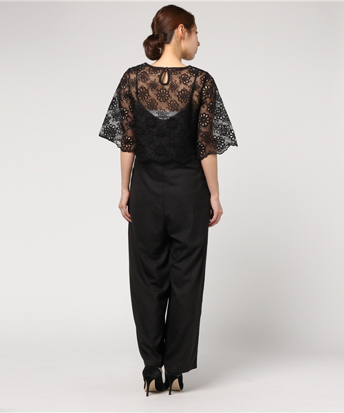 merlot plus（メルロープリュス）の「花柄レーストップス×ワイドパンツサロペット5797（サロペット/オーバーオール・レディース・グレー/ブラック/ライトブルー・FREE）」の16枚目の写真