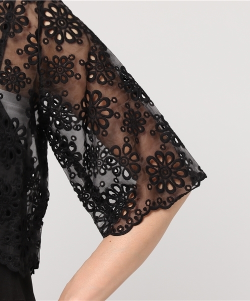 merlot plus（メルロープリュス）の「花柄レーストップス×ワイドパンツサロペット5797（サロペット/オーバーオール・レディース・グレー/ブラック/ライトブルー・FREE）」の19枚目の写真