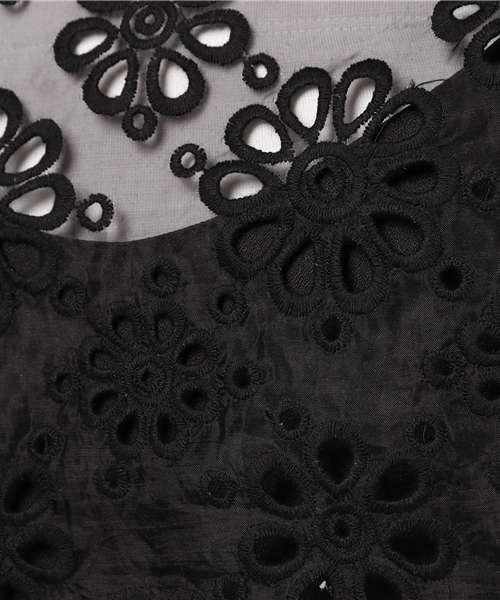 merlot plus（メルロープリュス）の「花柄レーストップス×ワイドパンツサロペット5797（サロペット/オーバーオール・レディース・グレー/ブラック/ライトブルー・FREE）」の12枚目の写真