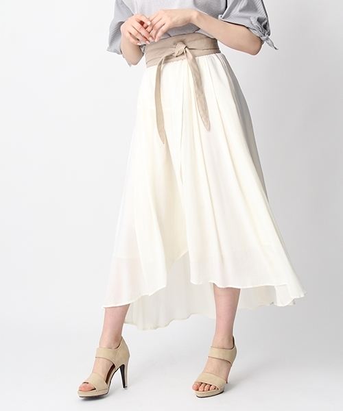 Andemiu（アンデミュウ）の「ランダムヘムスカート752146（スカート・レディース・ピンク/オフホワイト/ブルー・XS.P）」の2枚目の写真