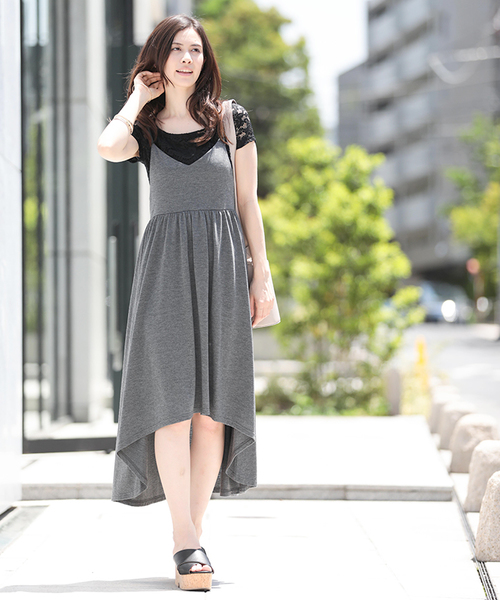 WEGO(ウィゴー)の「WEGO/【WEB限定】レースアップキャミワンピース(ワンピース・レディース・カーキ/ブラック/杢グレー・FREE)」の22枚目の写真