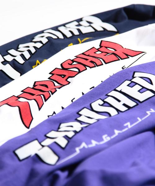 THRASHER（スラッシャー）の「【別注】 ＜THRASHER＞ LOGO LONG SLEEVE TEE/Tシャツ ◆（Tシャツ/カットソー・メンズ・ネイビー/ホワイト/パープル・SMALL/MEDIUM/LARGE）」の13枚目の写真
