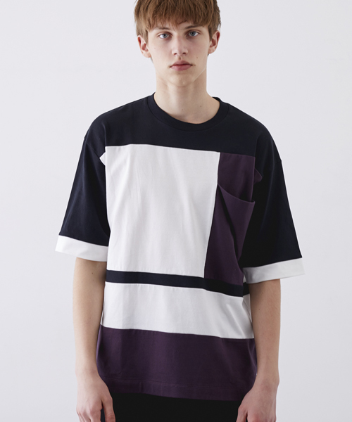 STUDIOUS（ステュディオス）の「【ZOZO限定】STUDIOUS オーバーサイズブロッキングTシャツ（Tシャツ/カットソー・メンズ・ブラック/ベージュ・1/2）」の6枚目の写真