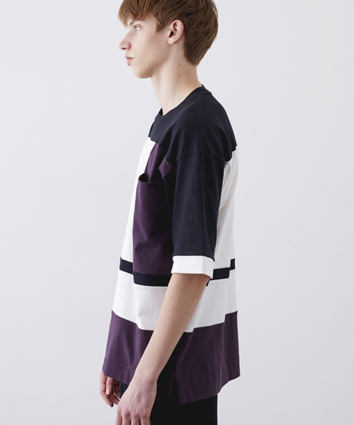 STUDIOUS（ステュディオス）の「【ZOZO限定】STUDIOUS オーバーサイズブロッキングTシャツ（Tシャツ/カットソー・メンズ・ブラック/ベージュ・1/2）」の7枚目の写真