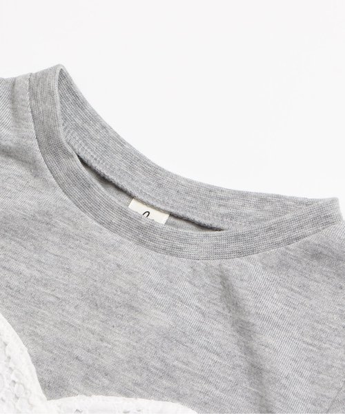 apres les cours（アプレレクール）の「レースビスチェTシャツ（Tシャツ/カットソー・キッズ・グレー/ピンク・80/90/100/120/140/110/130）」の7枚目の写真