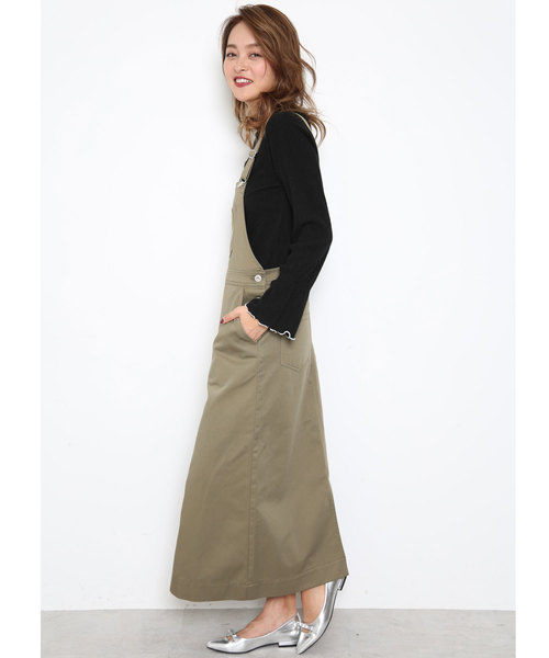 Dickies（ディッキーズ）の「《Dickies/ディッキーズ》別注オーバーオールジャンスカ（ジャンパースカート・レディース・ブラック/カーキ・SMALL/MEDIUM）」の12枚目の写真