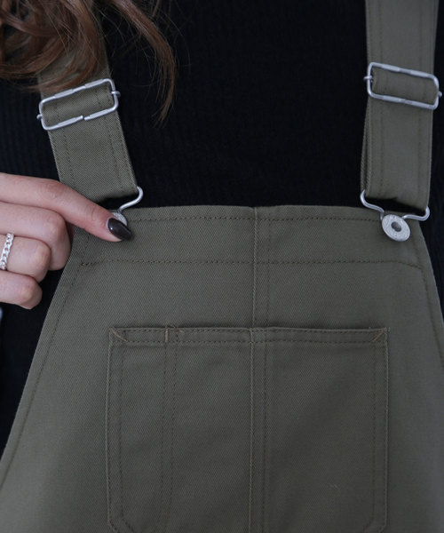 Dickies（ディッキーズ）の「《Dickies/ディッキーズ》別注オーバーオールジャンスカ（ジャンパースカート・レディース・ブラック/カーキ・SMALL/MEDIUM）」の11枚目の写真