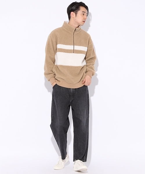 niko and...（ニコアンド）の「Nボア切替ハーフジッププルオーバー【niko and ...】（Tシャツ/カットソー・メンズ・ベージュ/グレー/ピンク・LARGE/MEDIUM）」の16枚目の写真