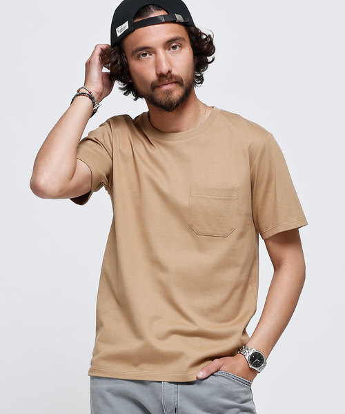 NANO universe（ナノユニバース）の「Anti SoakedヘビークルーネックＴ（Tシャツ/カットソー・メンズ・ホワイト/グレー/ベージュ/ブルー/カーキ/ピンク/チャコール・LARGE/MEDIUM/X-LARGE/SMALL）」の4枚目の写真