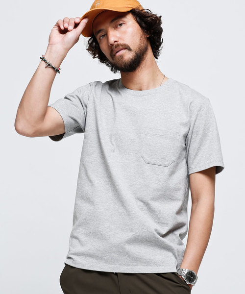 NANO universe（ナノユニバース）の「Anti SoakedヘビークルーネックＴ（Tシャツ/カットソー・メンズ・ホワイト/グレー/ベージュ/ブルー/カーキ/ピンク/チャコール・LARGE/MEDIUM/X-LARGE/SMALL）」の3枚目の写真