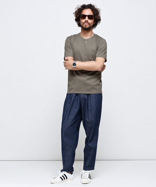 NANO universe（ナノユニバース）の「Anti SoakedヘビークルーネックＴ（Tシャツ/カットソー・メンズ・ホワイト/グレー/ベージュ/ブルー/カーキ/ピンク/チャコール・LARGE/MEDIUM/X-LARGE/SMALL）」の9枚目の写真