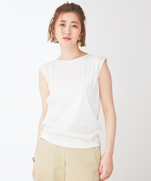 Abahouse Devinette（ドゥヴィネット）の「バックアコーディオンノースリーブプルオーバー（Tシャツ/カットソー・レディース・ホワイト/ブラック/ピンク・FREE）」の13枚目の写真