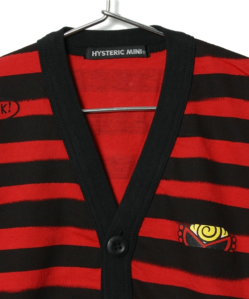 HYSTERIC MINI（ヒステリックミニ）の「GOOD FRIENDS with FRIENDS “stencil border”カーディガン（カーディガン/ボレロ・キッズ・ホワイト/レッド・100/110/120）」の4枚目の写真