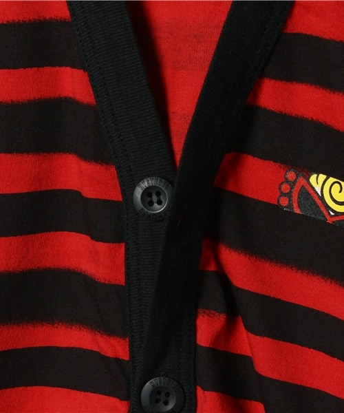 HYSTERIC MINI（ヒステリックミニ）の「GOOD FRIENDS with FRIENDS “stencil border”カーディガン（カーディガン/ボレロ・キッズ・ホワイト/レッド・100/110/120）」の8枚目の写真
