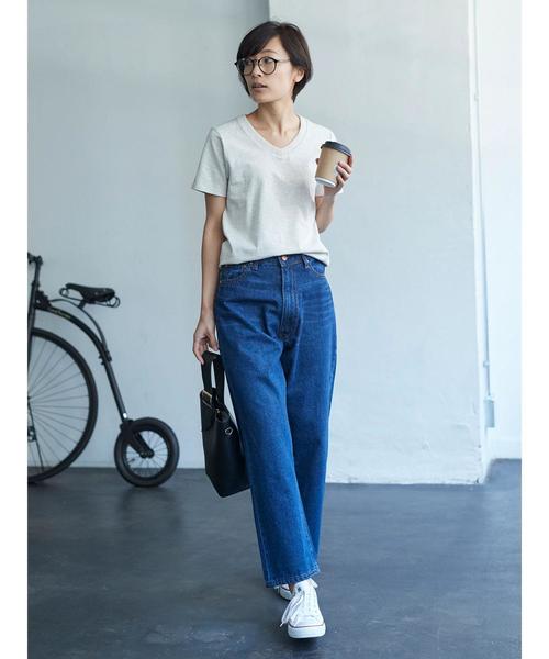 AMERICAN HOLIC(アメリカンホリック)の「Vネックベーシック半袖プルオーバー(Tシャツ/カットソー・レディース・オフホワイト/チャコールグレー/ブラック/キナリ/カーキ/グレー系その他・L/M)」の14枚目の写真
