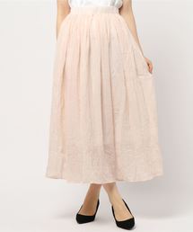 リネンタッチマキシ丈フレアスカート