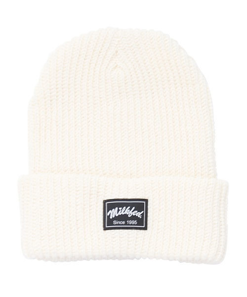 MILKFED.（ミルクフェド）の「【mini11月号掲載商品】RIB KNITTED CAP（ニットキャップ/ビーニー・レディース・ホワイト/ブラック/ベージュ/ブルー/レッド/グレー/オリーブ・ONESIZE）」の2枚目の写真