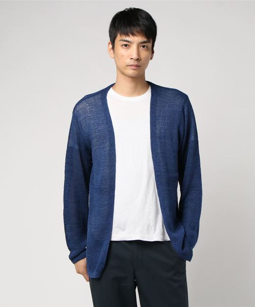 マウジー MOUSSY ニット カーディガン トッパー シンプル ワイド袖 マウジー moussy ニットカーディガン トッパー 長袖 紺 ネイビー ⁄AU